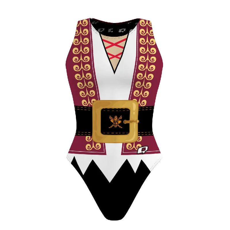 Pirates! - Women Waterpolo Swimsuit Classic Cut Ruffled Swimsuit Top
