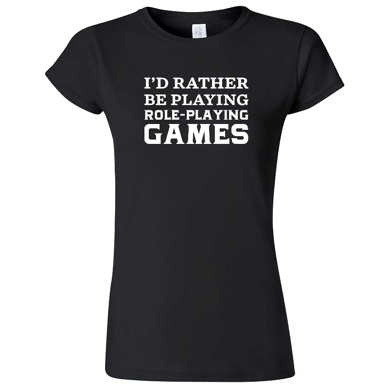 "I'd Rather Be Playing Role-Playing Games" women's t-shirt-- Plaid T-Shirt Polka Dot Checkered "I'd Rather Be Playing Role-Playing Games" women's t-shirt-- Plaid T-Shirt Polka Dot Checkered