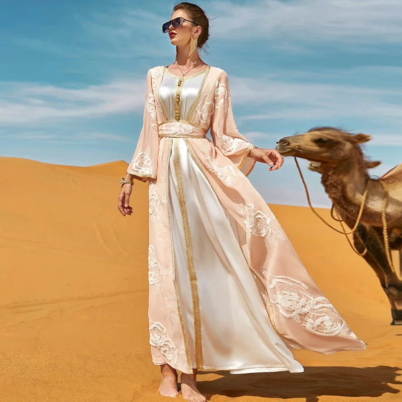 2 Pieces Set Embroidery Cardigan Open Abaya Dress For Women Evening Party Button Cardigan Zip Cardigan Pullover Cardigan 2 Pieces Set Embroidery Cardigan Open Abaya Dress For Women Evening Party Button Cardigan Zip Cardigan Pullover Cardigan