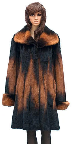 Winter Fur - W59Q06WKT Women's 3/4 Mink Jacket in Whiskey Welt Pockets Slit Pockets Flap Pockets Winter Fur - W59Q06WKT Women's 3/4 Mink Jacket in Whiskey Welt Pockets Slit Pockets Flap Pockets