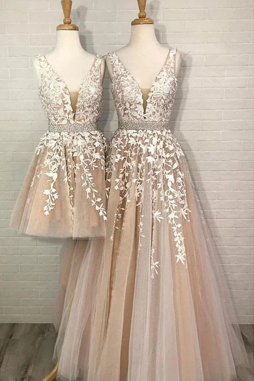 A Line Tulle V Neck Straps Lace Appliques Prom Dresses Long Party Dresses Tunics Corduroy durable A Line Tulle V Neck Straps Lace Appliques Prom Dresses Long Party Dresses Tunics Corduroy durable